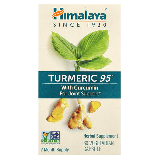 Himalaya Turmeric 95 with Curcumin 60 Vegetarian Capsules Gluten-Free,